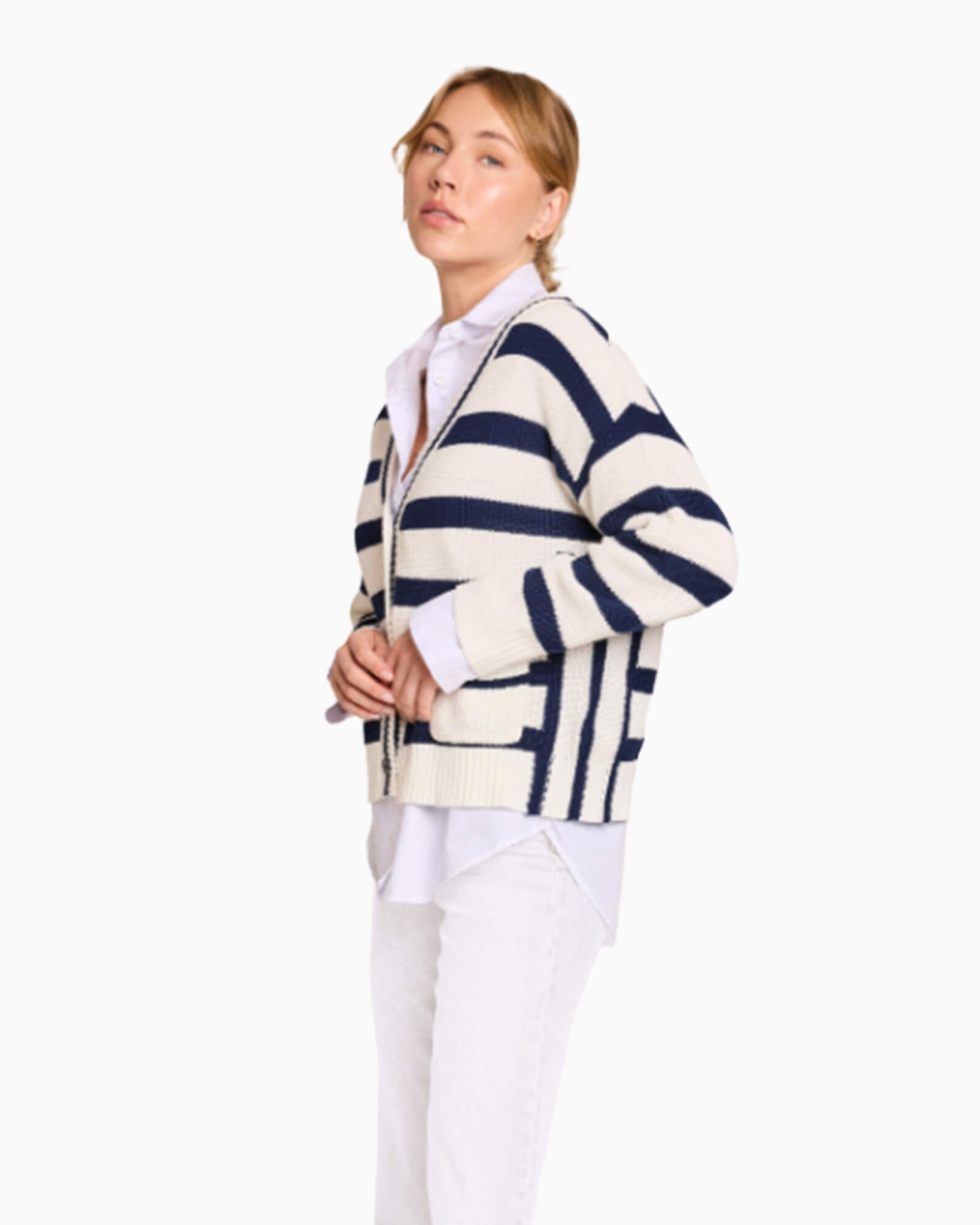 Stripe Crop Cardigan