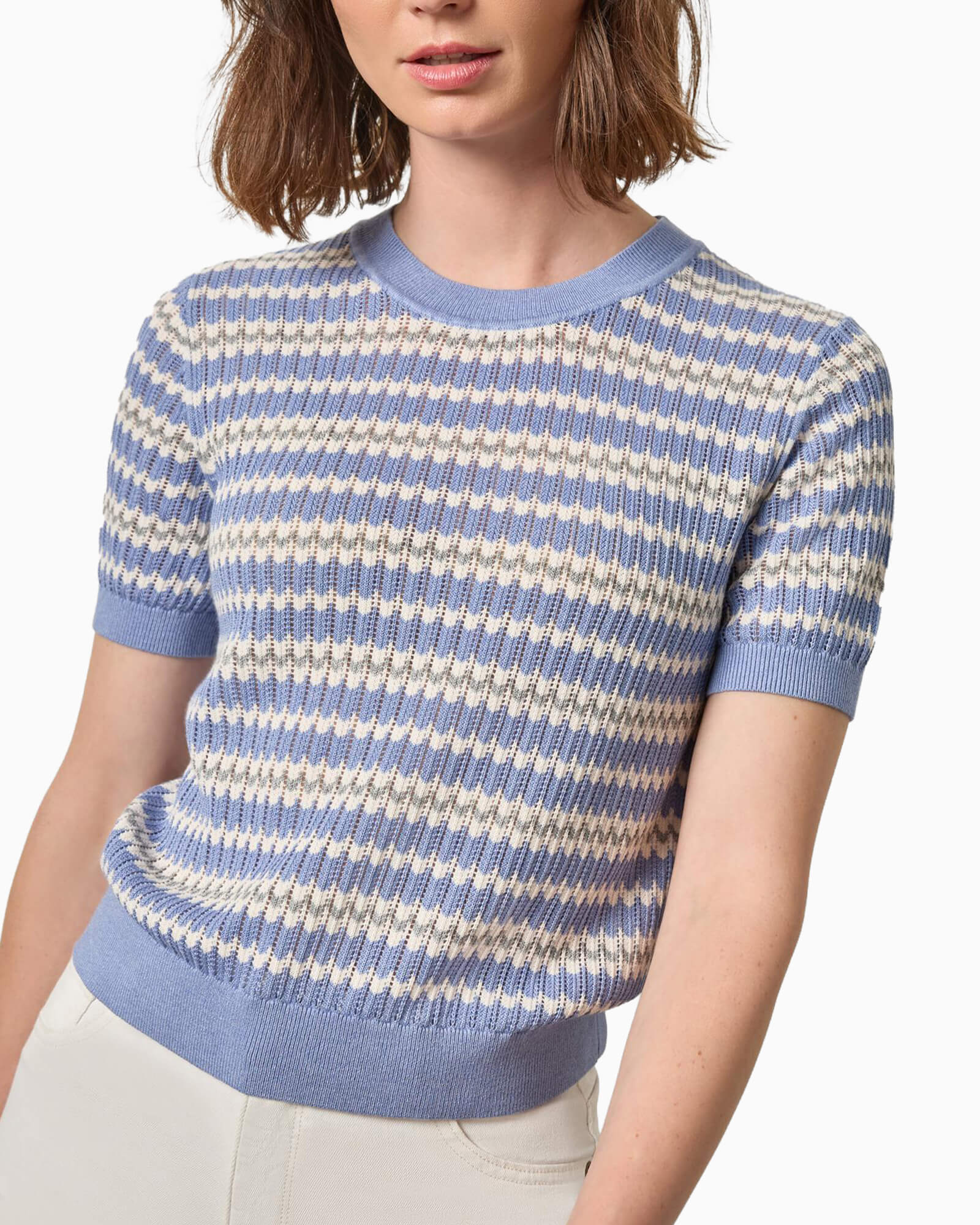 Novelty Stripe Crewneck Sweater