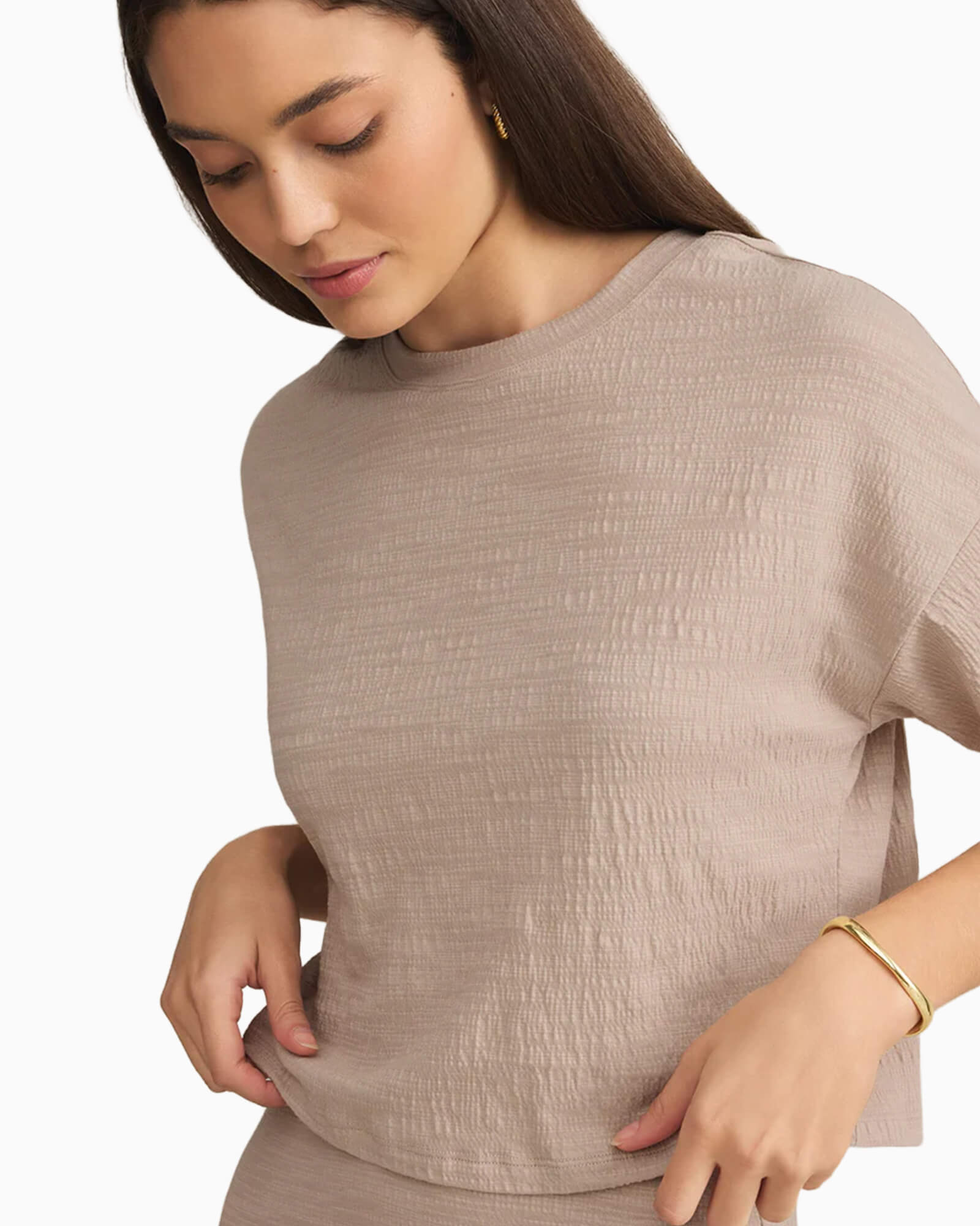Sway Textured Slub Cropped Tee