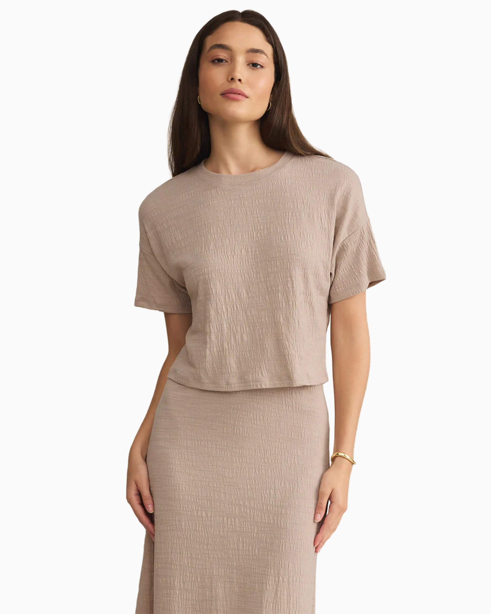 Sway Textured Slub Cropped Tee