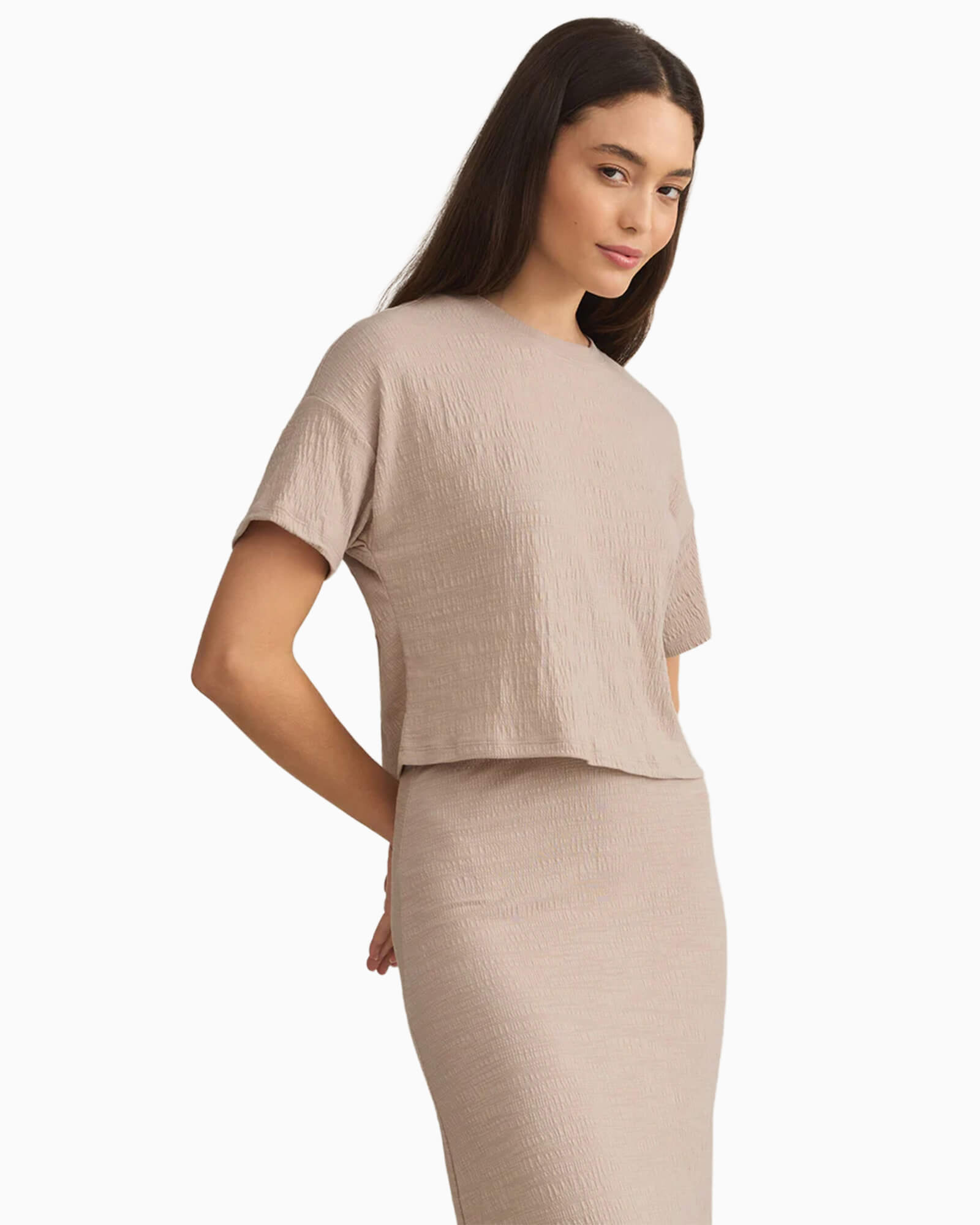 Sway Textured Slub Cropped Tee
