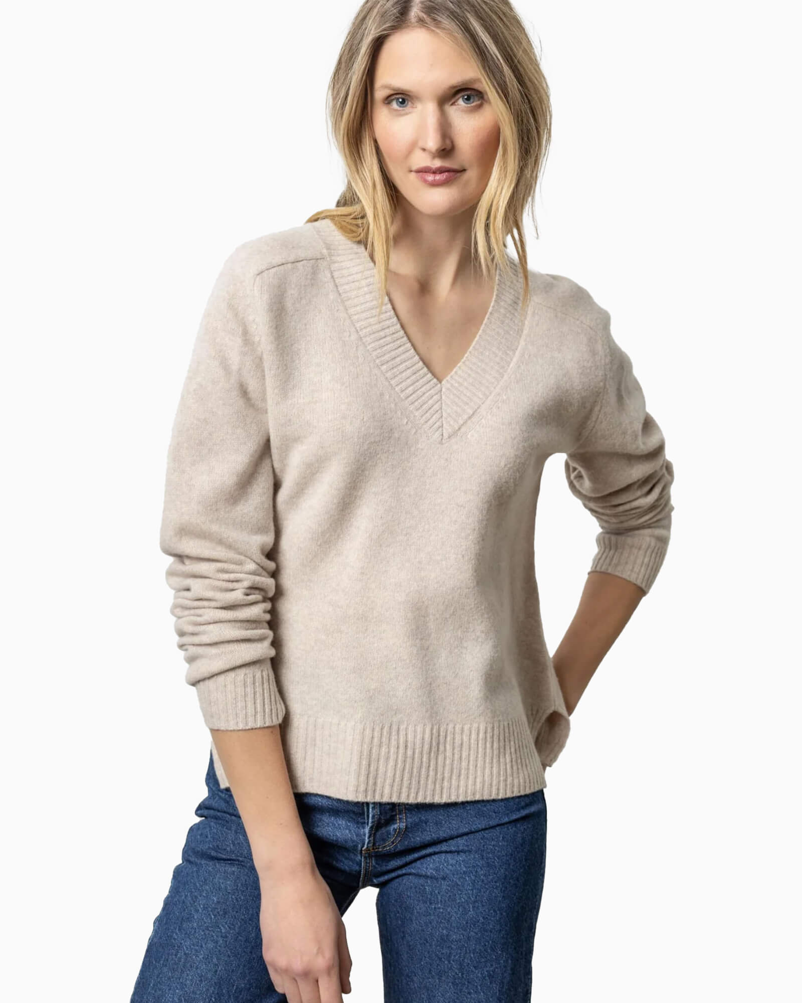 Lilla P Felted Easy V-Neck Sweater