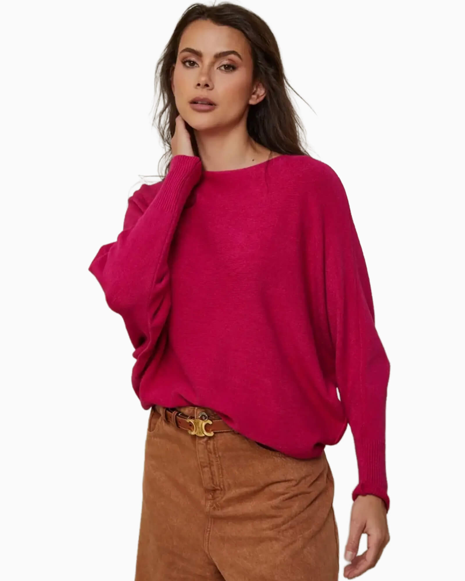 Dolman Sleeve Sweater Fuchsia