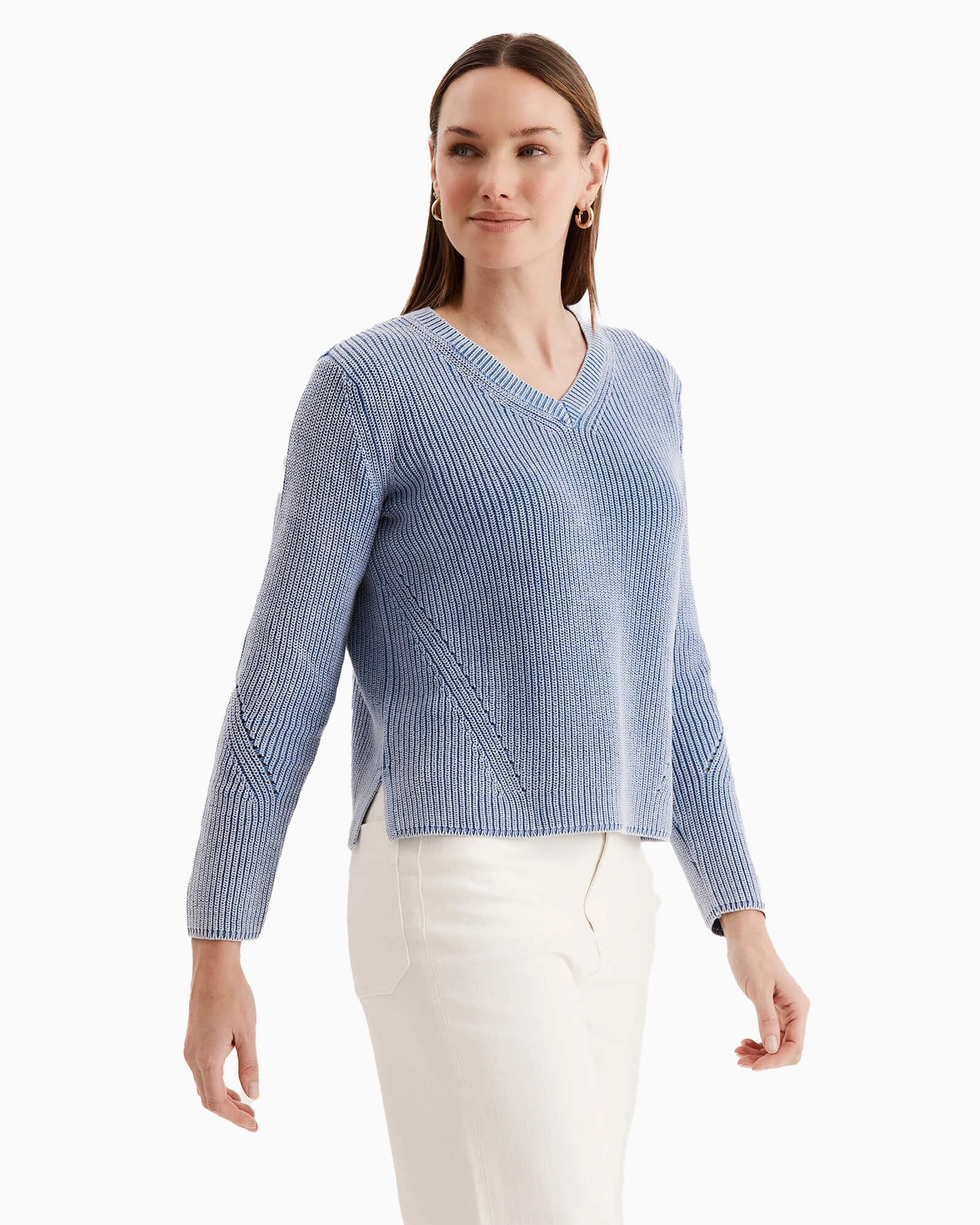 Mineral Wash V Neck Sweater