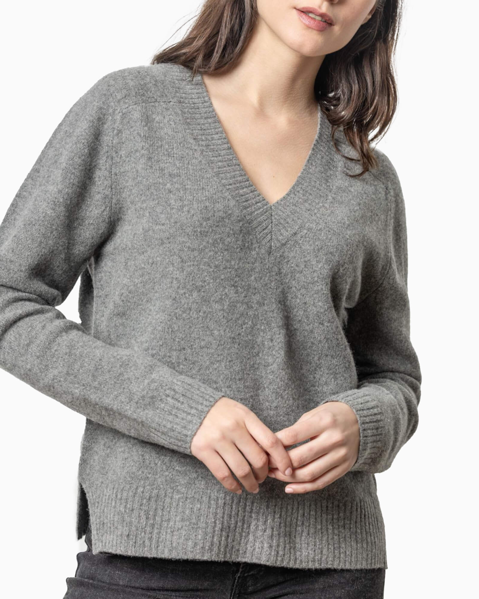 Lilla P Felted Easy V-Neck Sweater