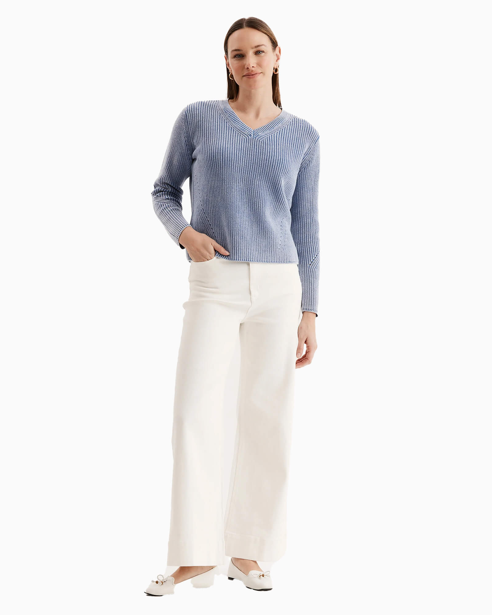 Mineral Wash V Neck Sweater