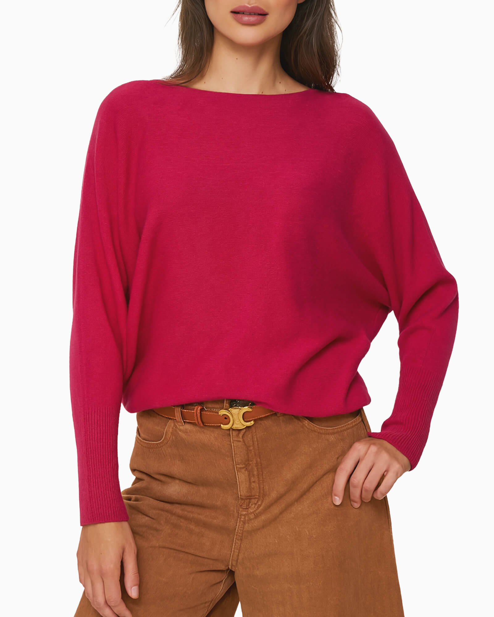 Dolman Sleeve Sweater Fuchsia