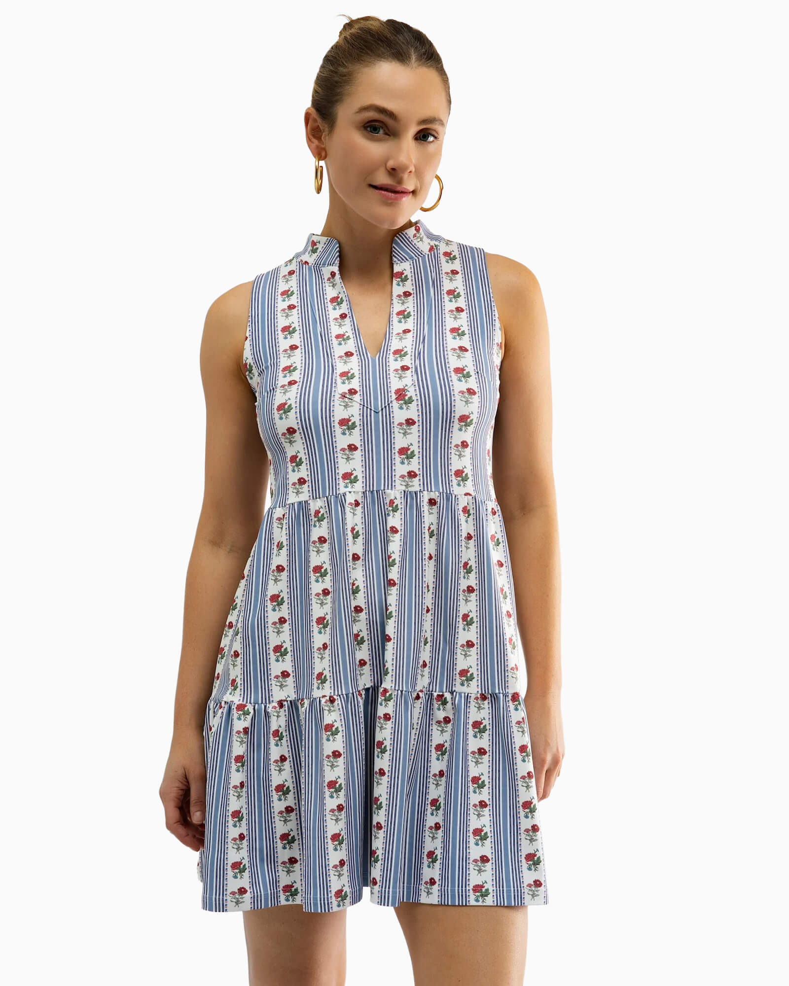 Tatum Dress Field Flower Stripe