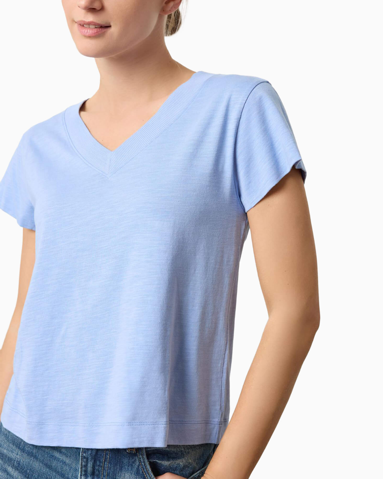 Relaxed Short Sleeve V-Neck Tee | Women's Clothing