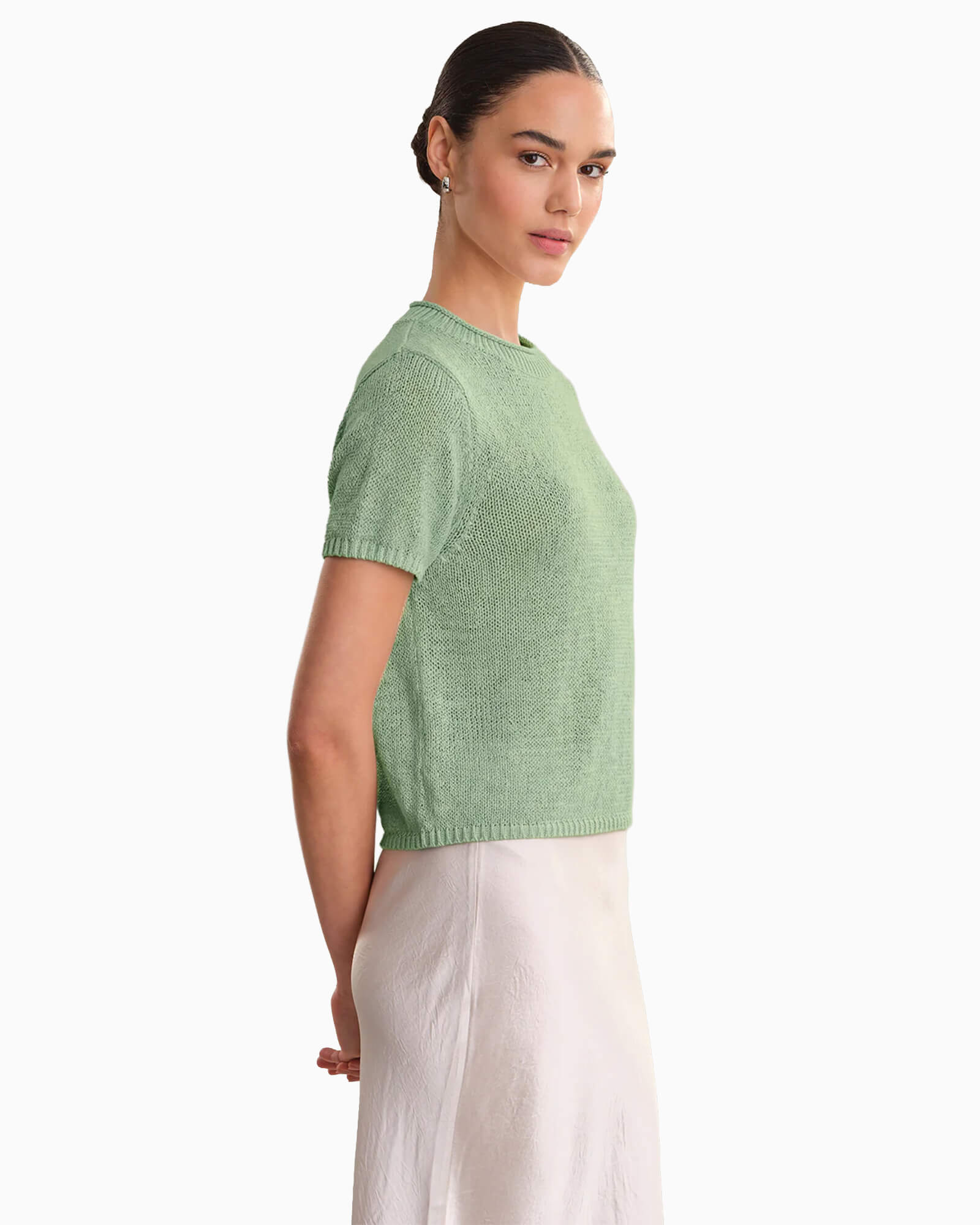 Terri Roll Edge Sweater Silt Green