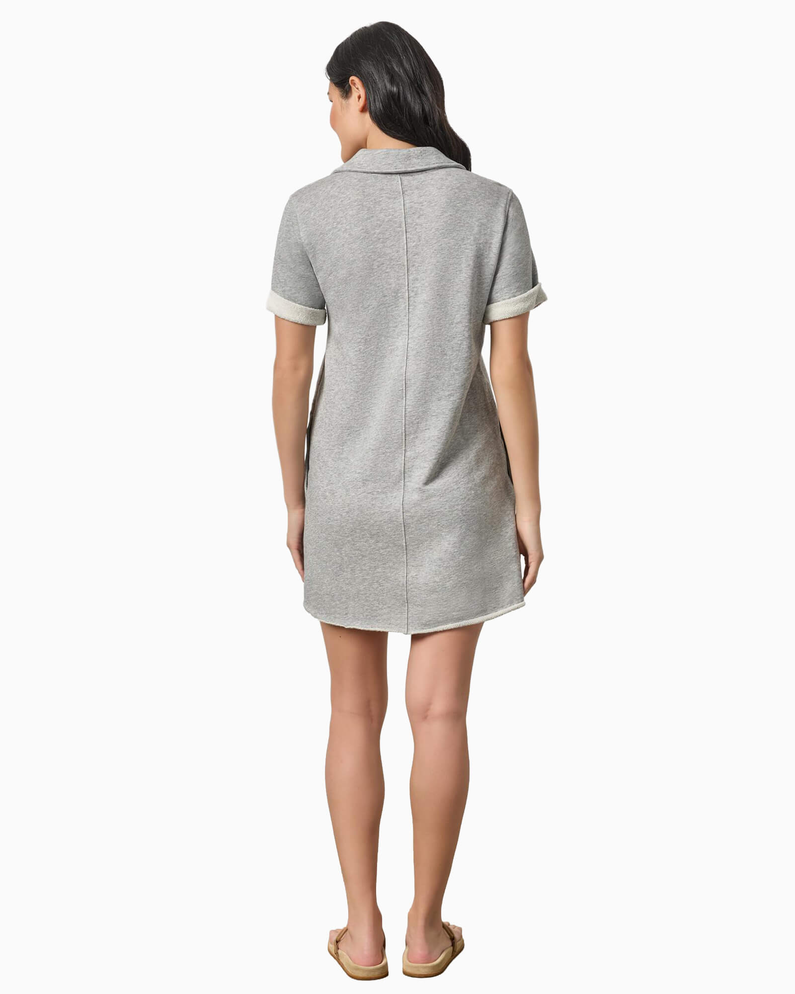 Raw Hem Terry Dress Heather Grey
