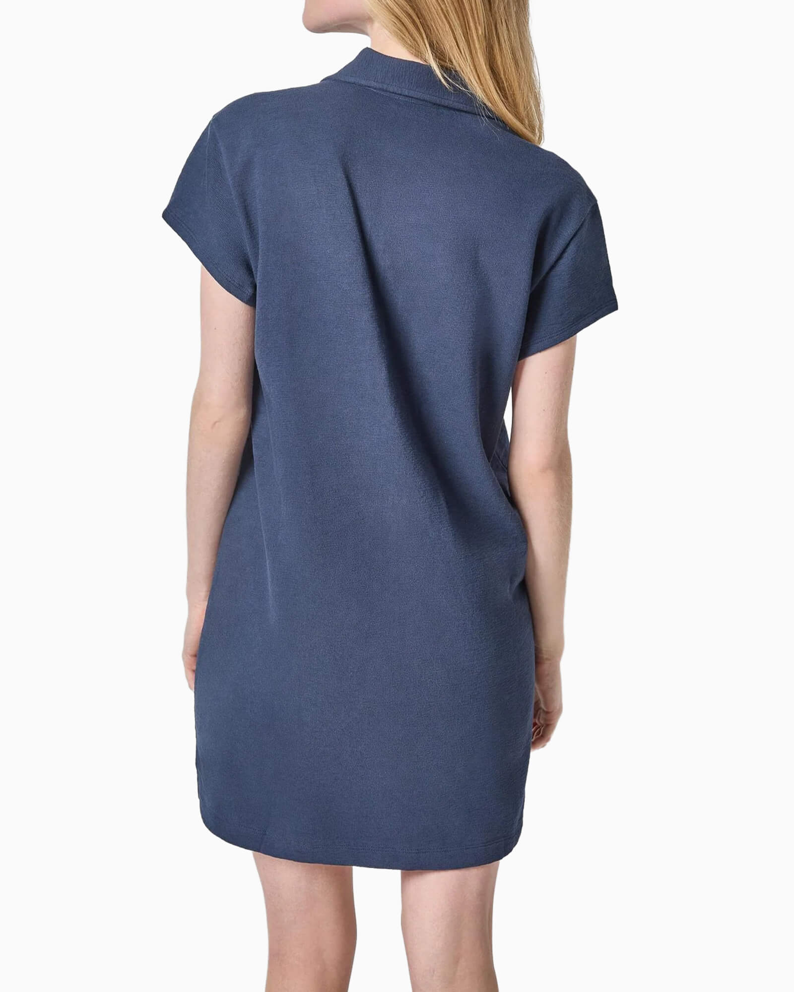 Textured Terry Tunic Dress Navy