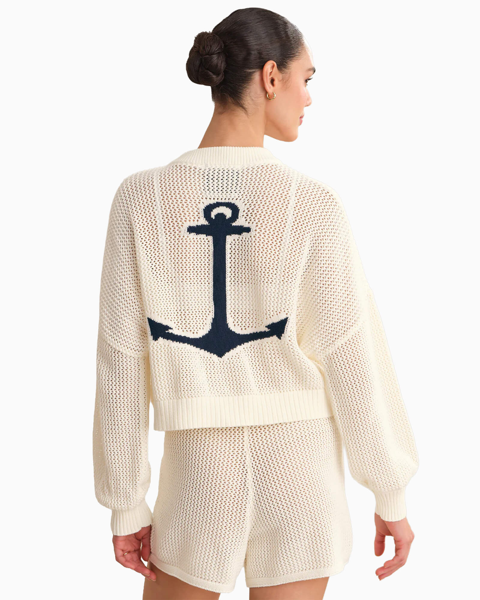 Tide Mesh Nautical Cardigan - Purple Poppy