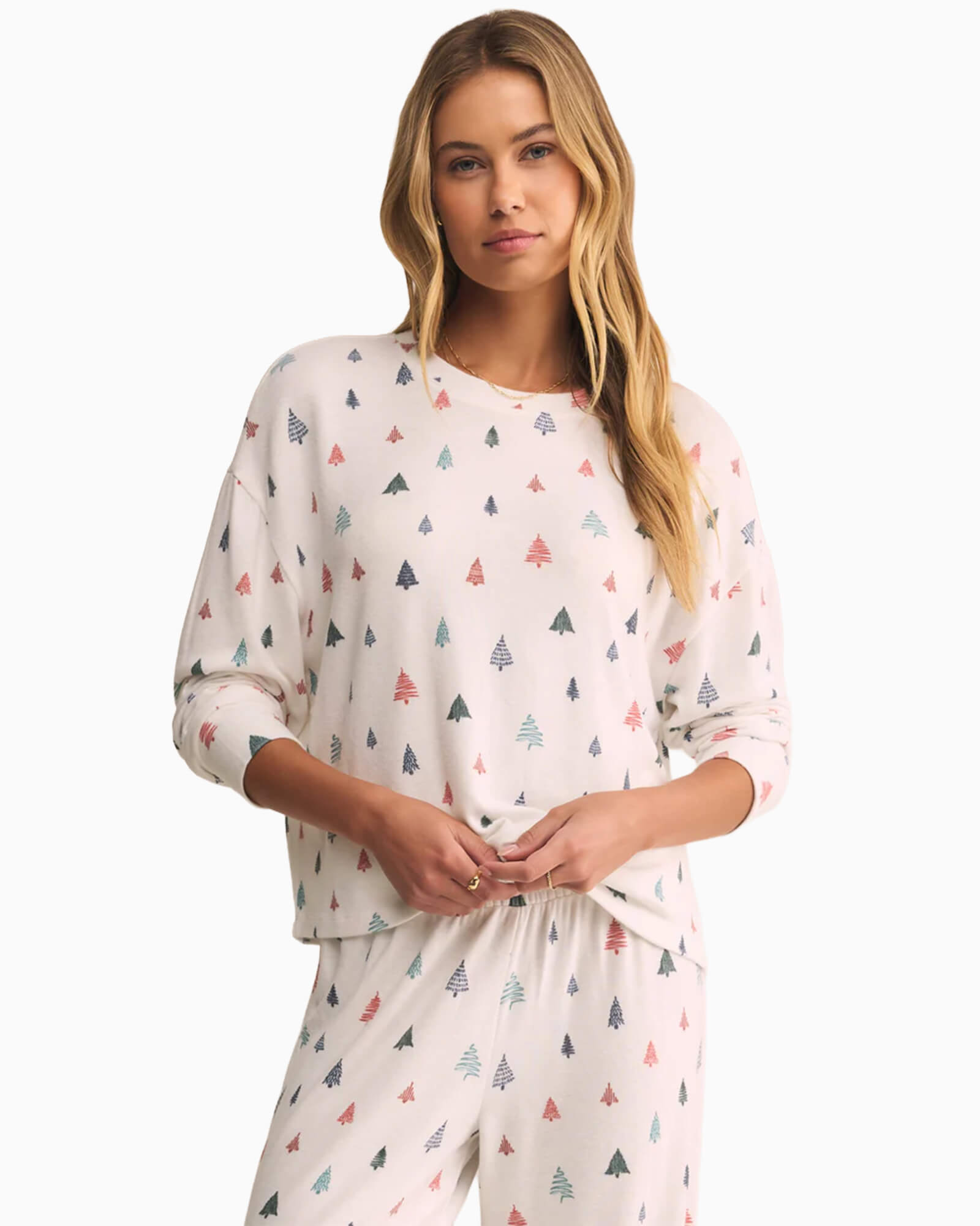 Alpine Tree Brushed Knit Top