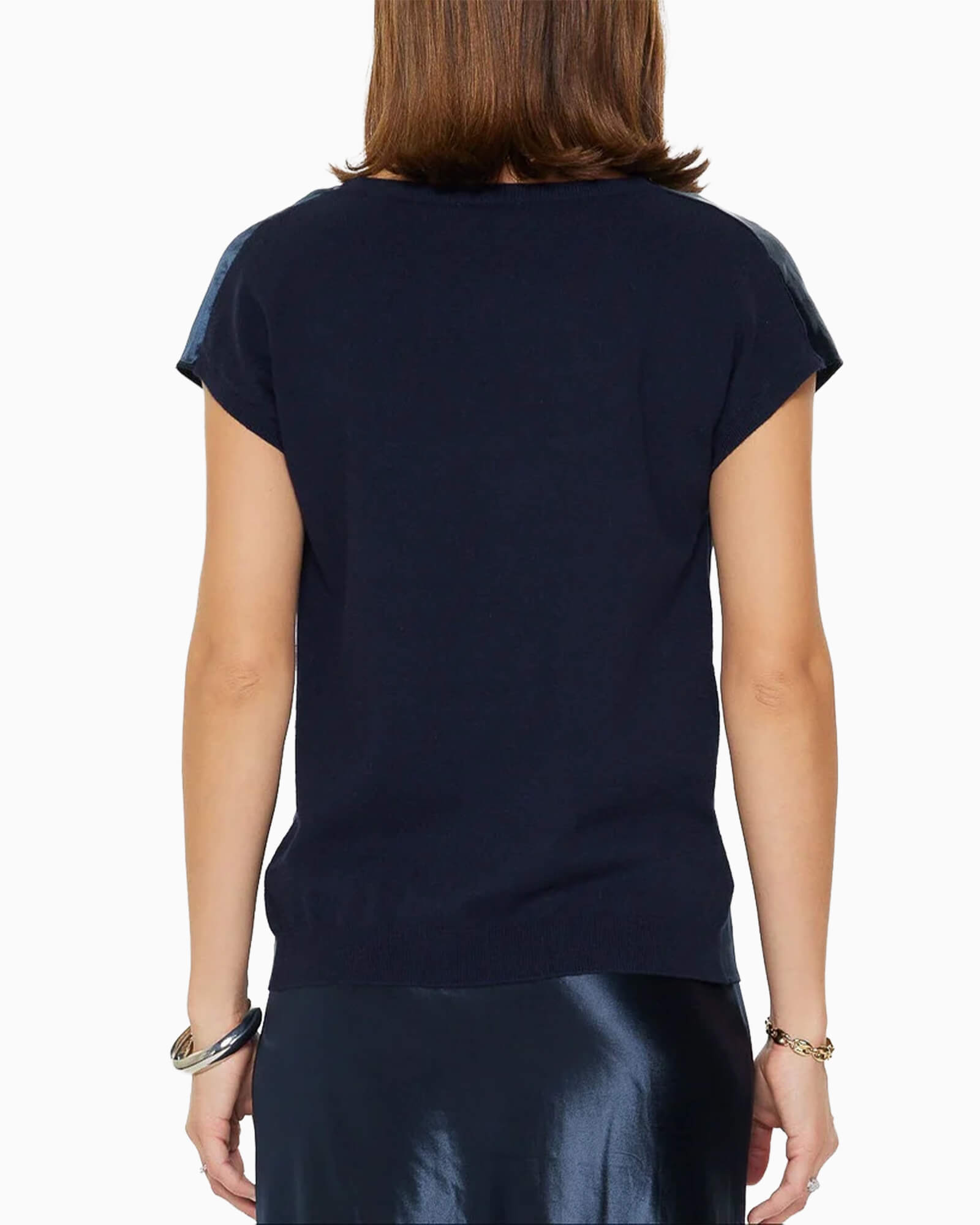 Satin Top Navy