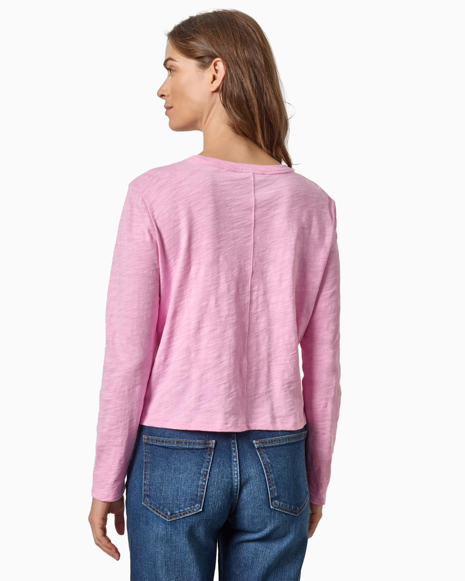 Long Sleeve Cropped Boyfriend Shirt Taffy