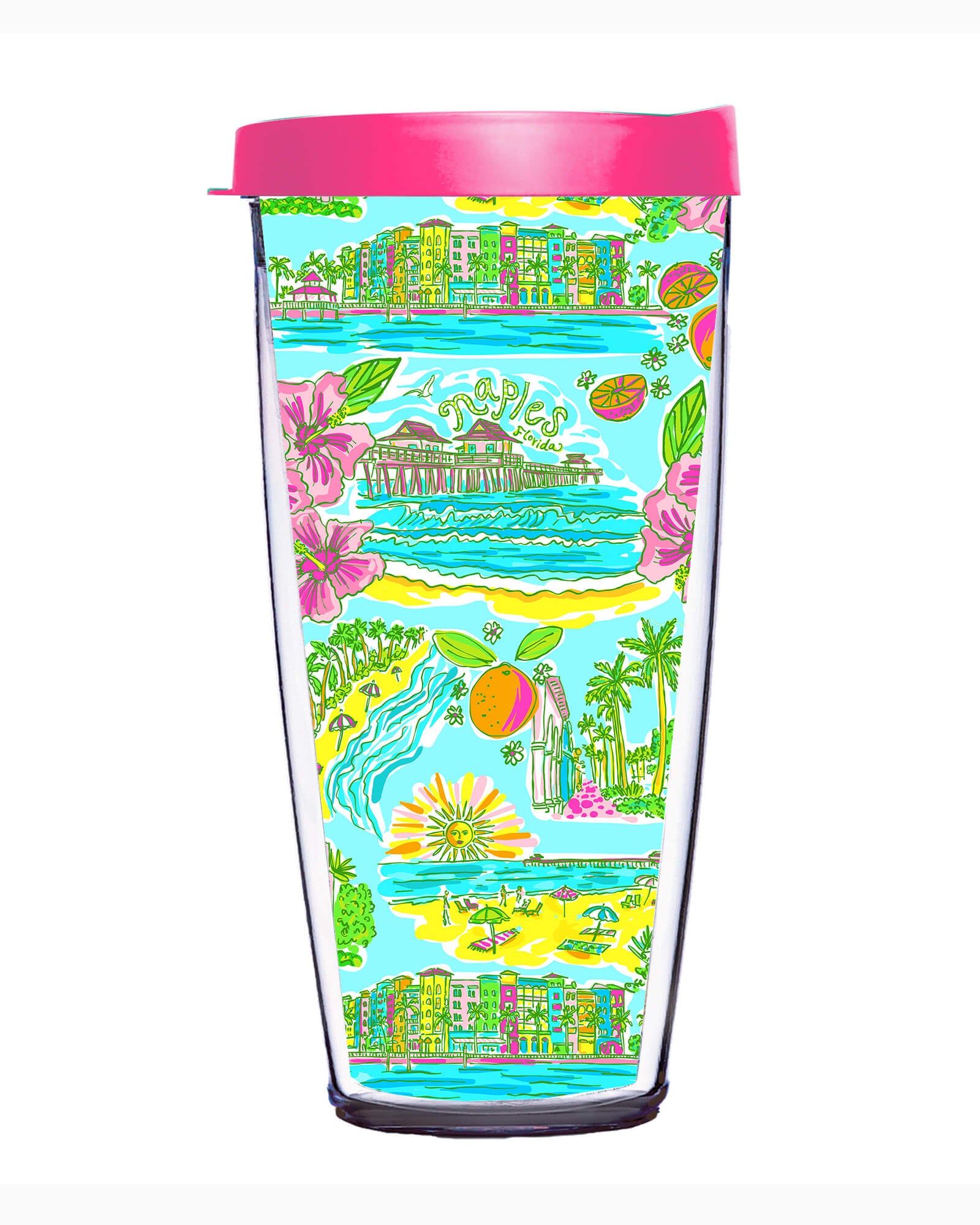 Naples Print Tumbler - Purple Poppy