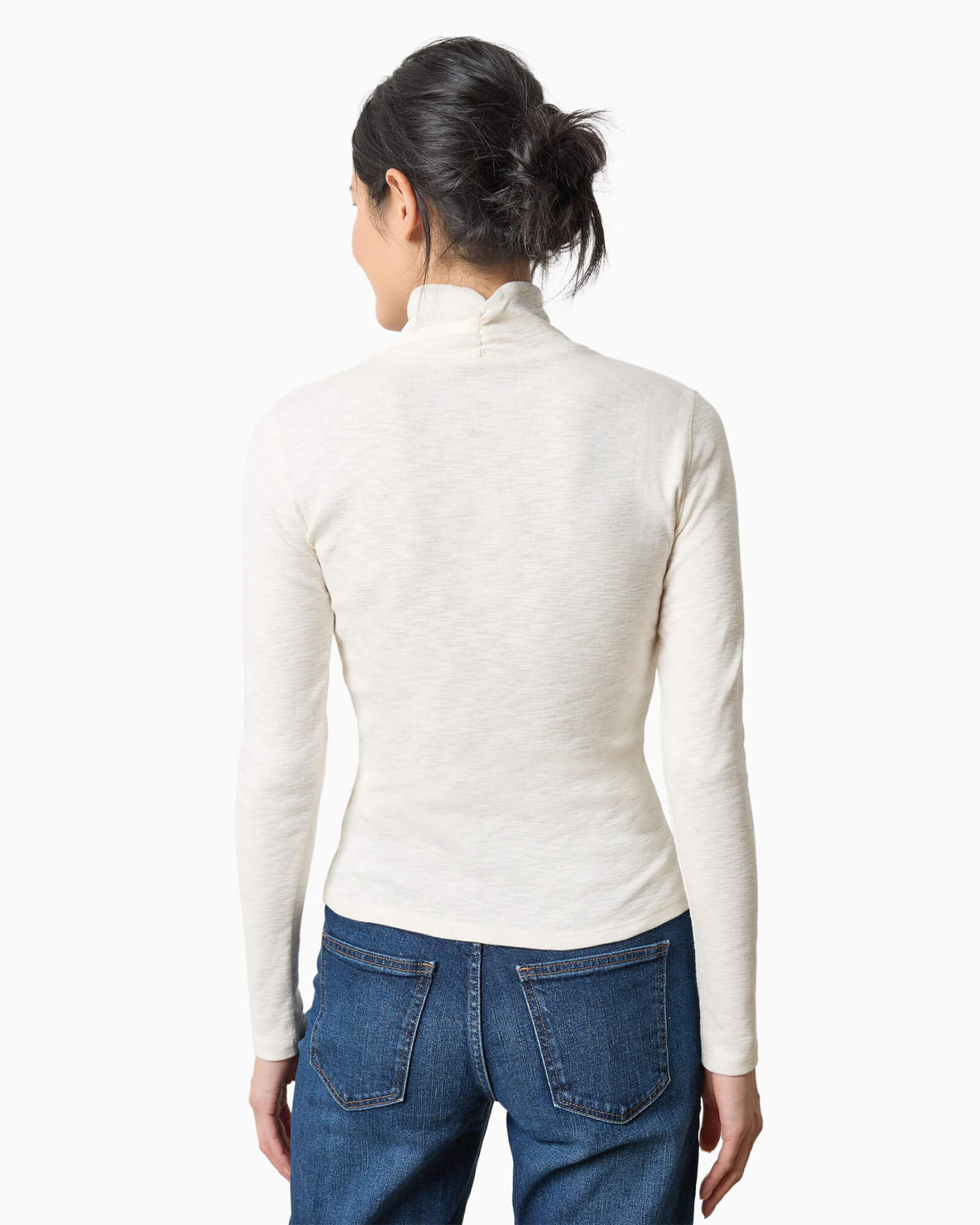 Rib Slub Turtleneck Talc