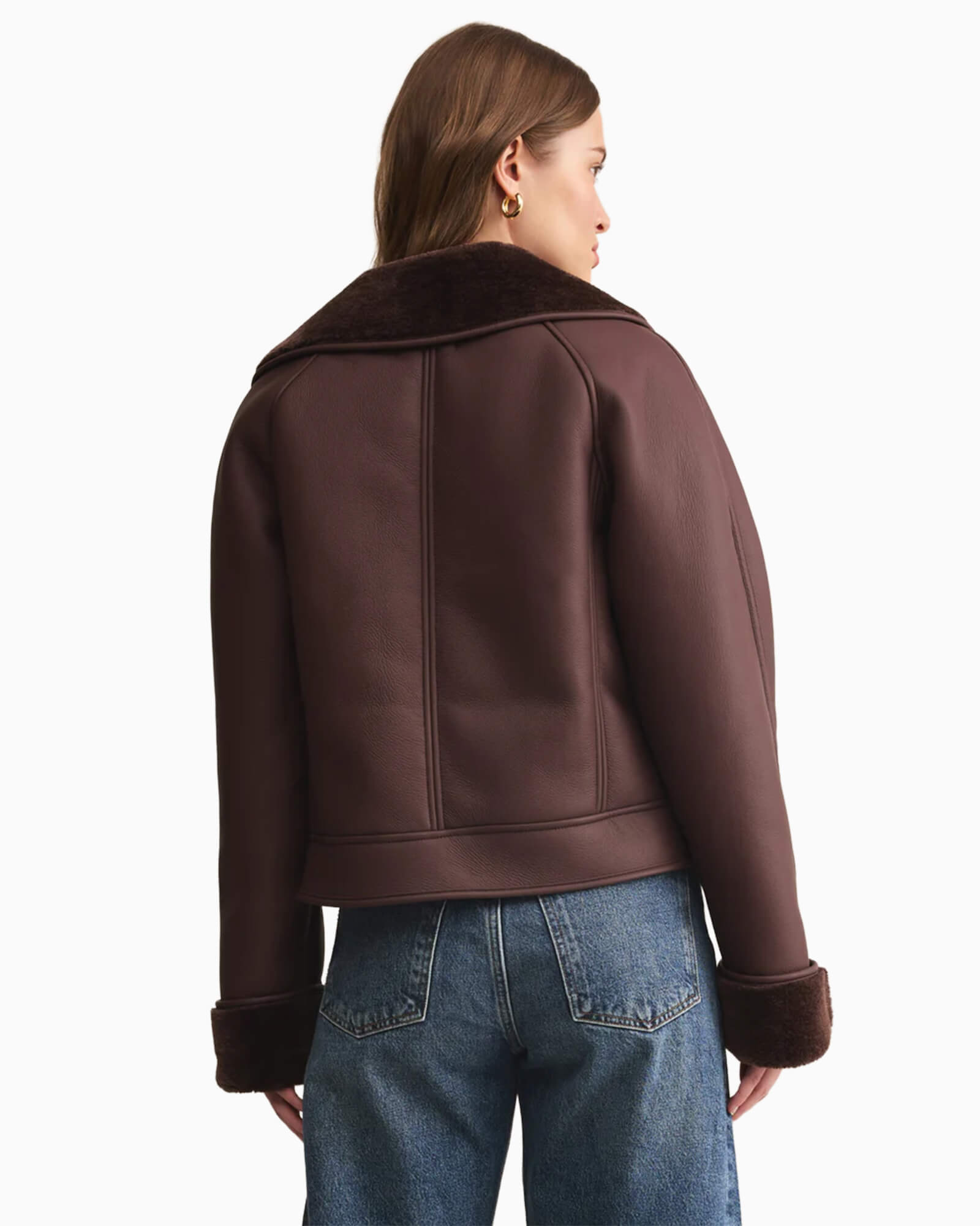 Locklin Vegan Leather Sherpa Jacket