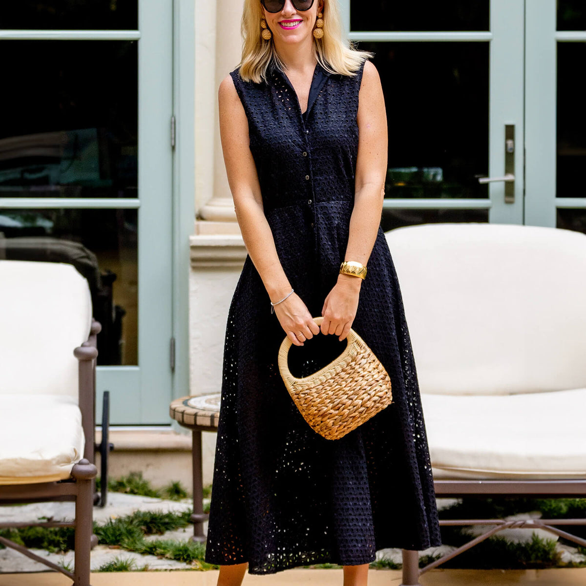Whitney Dress Black Eyelet