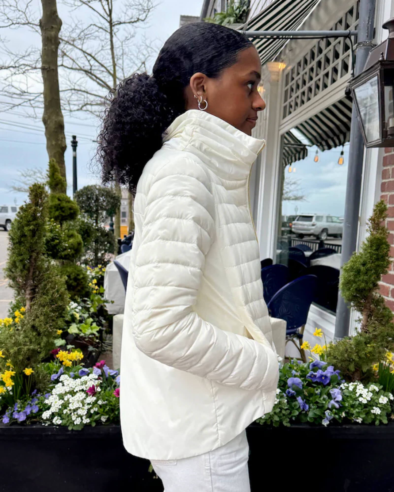 Wynn Jacket White - Purple Poppy