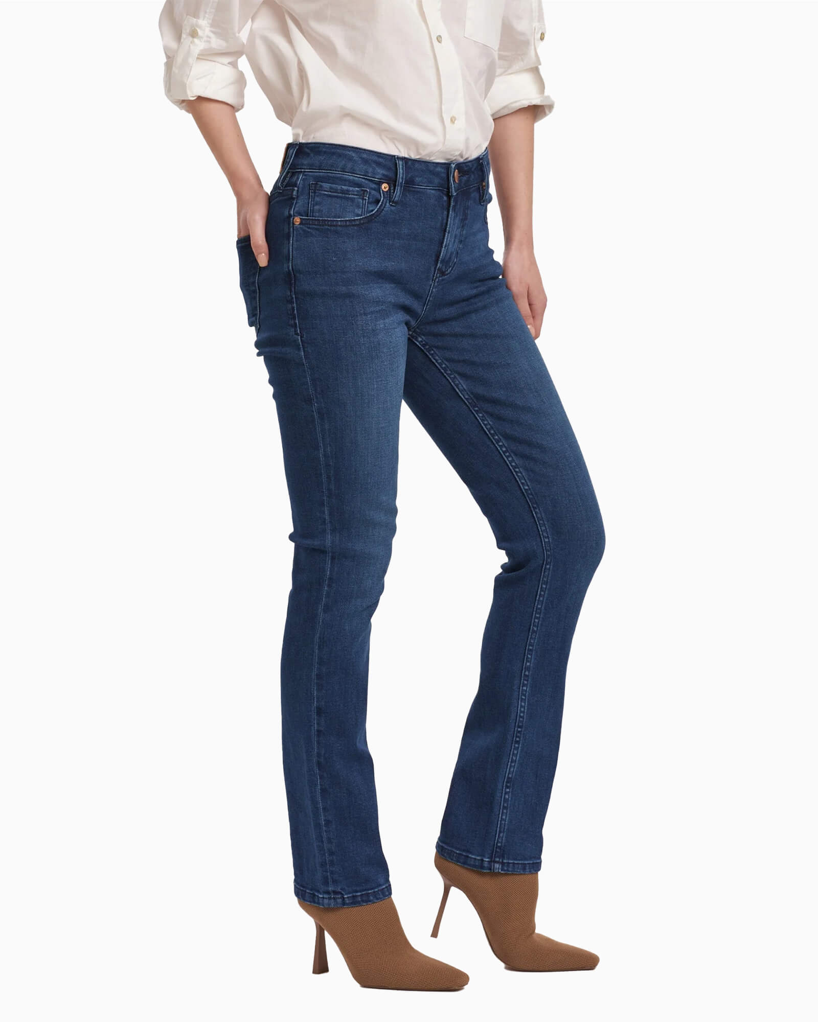 Blaire Mid Rise Slim Straight Jeans