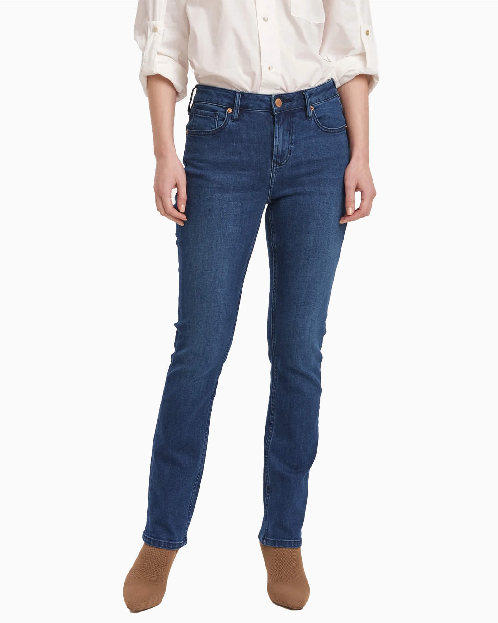 Blaire Mid Rise Slim Straight Jeans